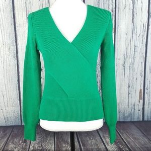 Womens Anthropologie MOTH Green CrissCross Sweater
